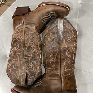 Brown cowboy boots